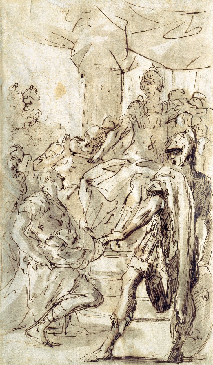 David afviser kong Sauls våben af Sebastiano Ricci