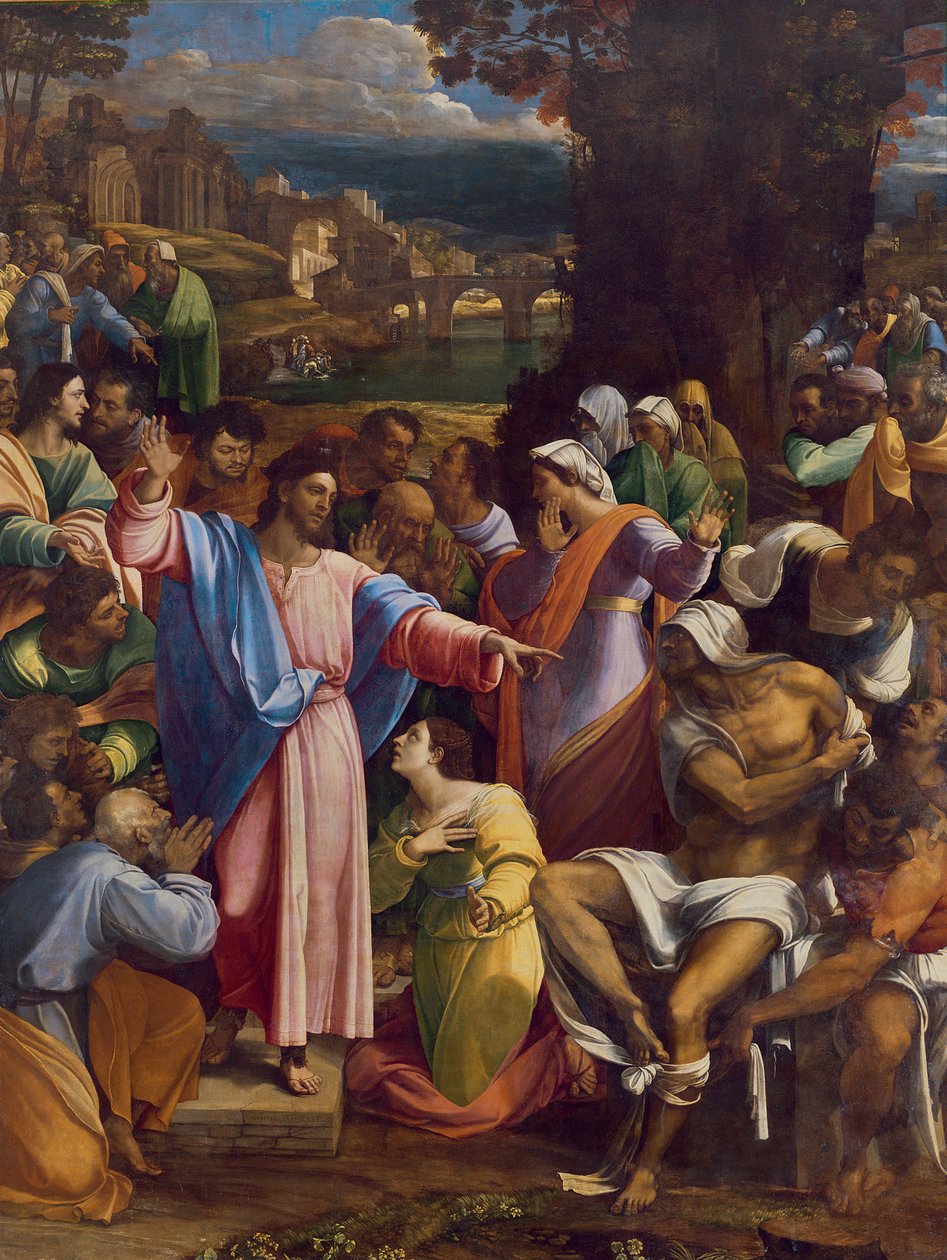 The Raising of Lazarus, ca. 1517-19 (olie på lærred overført fra træ) af Sebastiano del Piombo