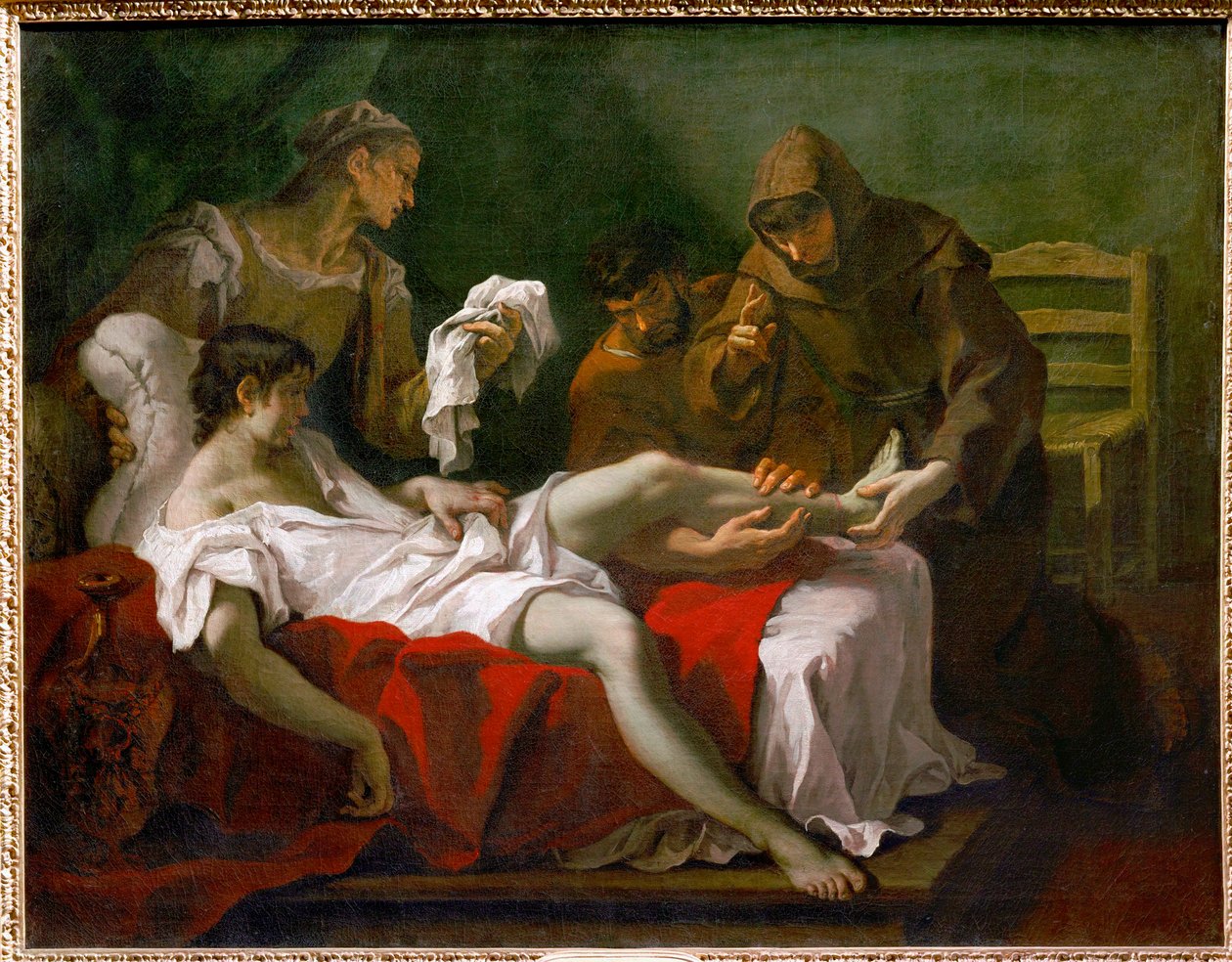Sankt Antonius af Padua helbreder en ung ... af Sebastiano (attr. to) Ricci