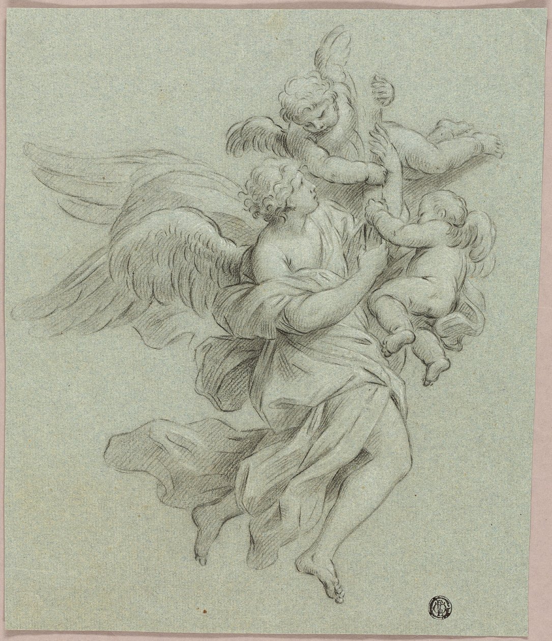 Engel med putti af Sebastiano Conca