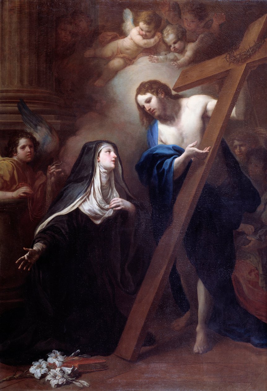 Jesus viser sig for den hellige Clare af Montefalco (maleri af Sebastiano Conca