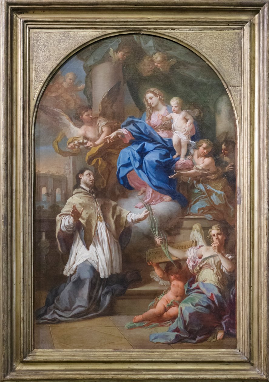 Madonna med barn og Sankt Johannes af Nepomuk af Sebastiano Conca
