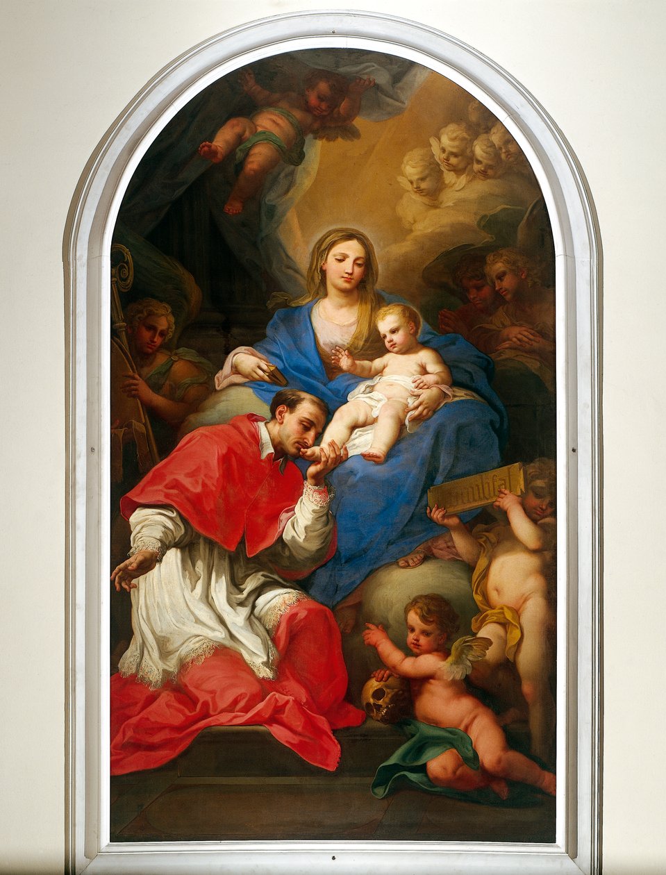 Jomfruen og Skt. Charles Borromeo af Sebastiano Conca (1680-1764) Aula Magna (forelæsningsteater) i Universitetspaladset, Torino af Sebastiano Conca