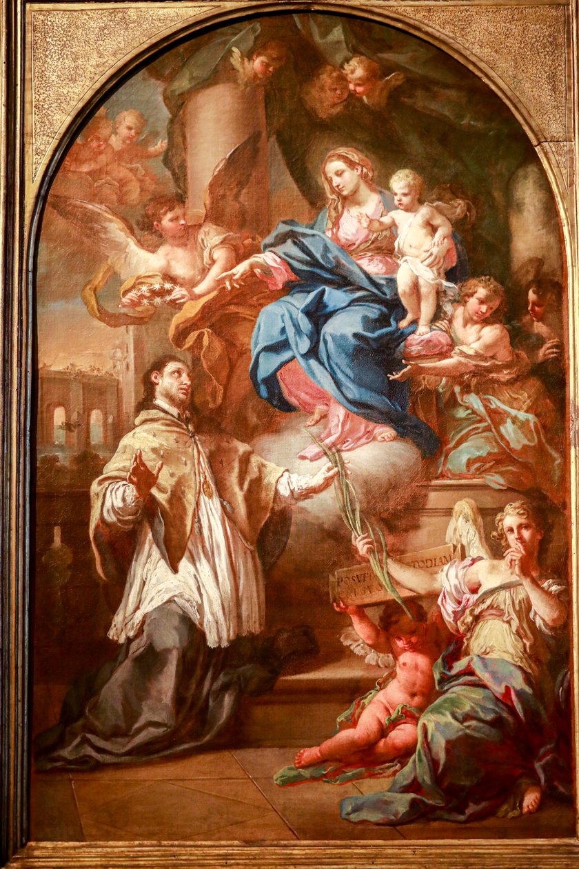 Jomfruen og barnet med Johannes Nepomucæn, før 1732, olie på lærred af Sebastiano Conca