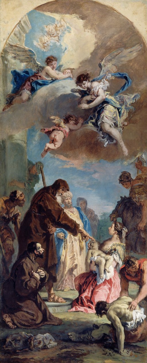 Et mirakel af den hellige Frans af Paola af Sebastiano Ricci