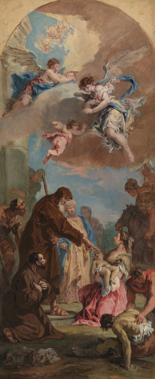 Et mirakel af den hellige Frans af Paola af Sebastiano Ricci