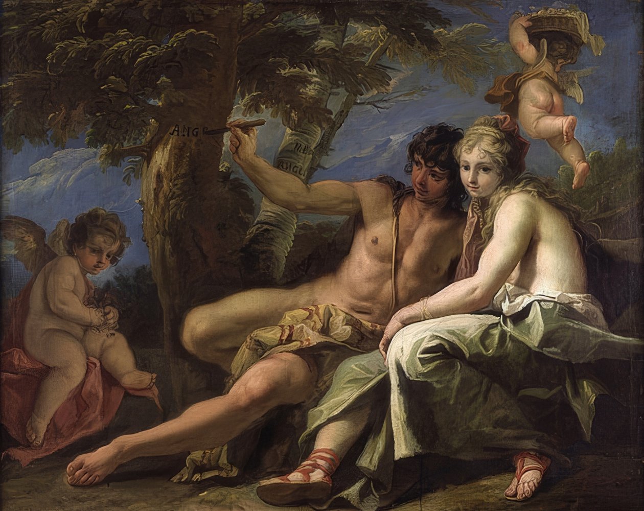 Angelica og Medoro. 1716 af Sebastiano Ricci