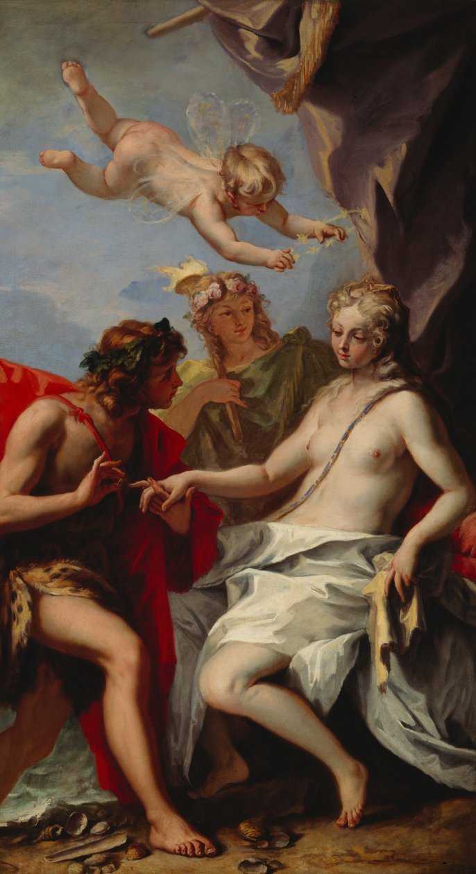Bacchus og Ariadne (olie på lærred) af Sebastiano Ricci