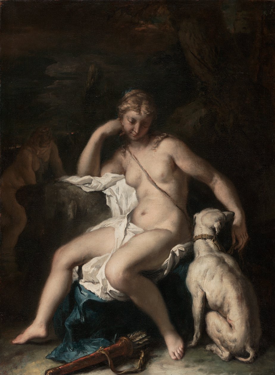 Diana og hendes hund, ca. 1717-20 (olie på lærred) af Sebastiano Ricci
