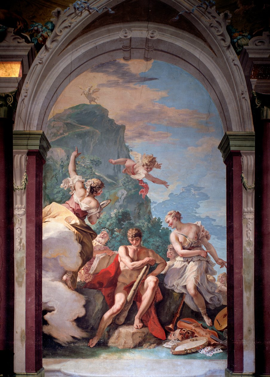 Hercules i krydsfeltet mellem last og dyd - Fresco af Sebastiano Ricci