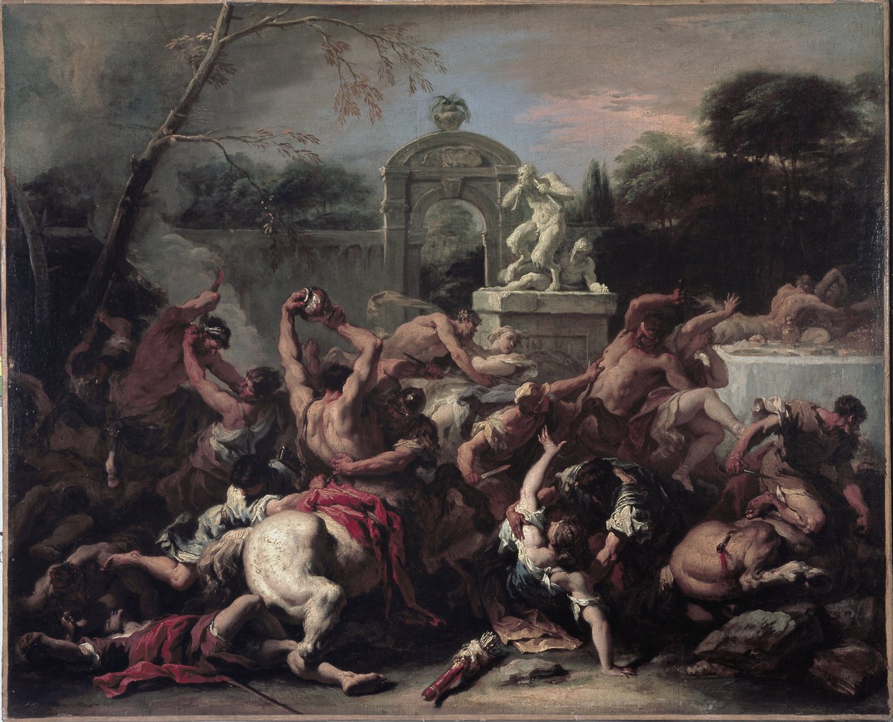 Lapiths and the Centaurs - Battle between Lapiths and Centaurs. Painting by Sebastiano Riccidani af Sebastiano Ricci