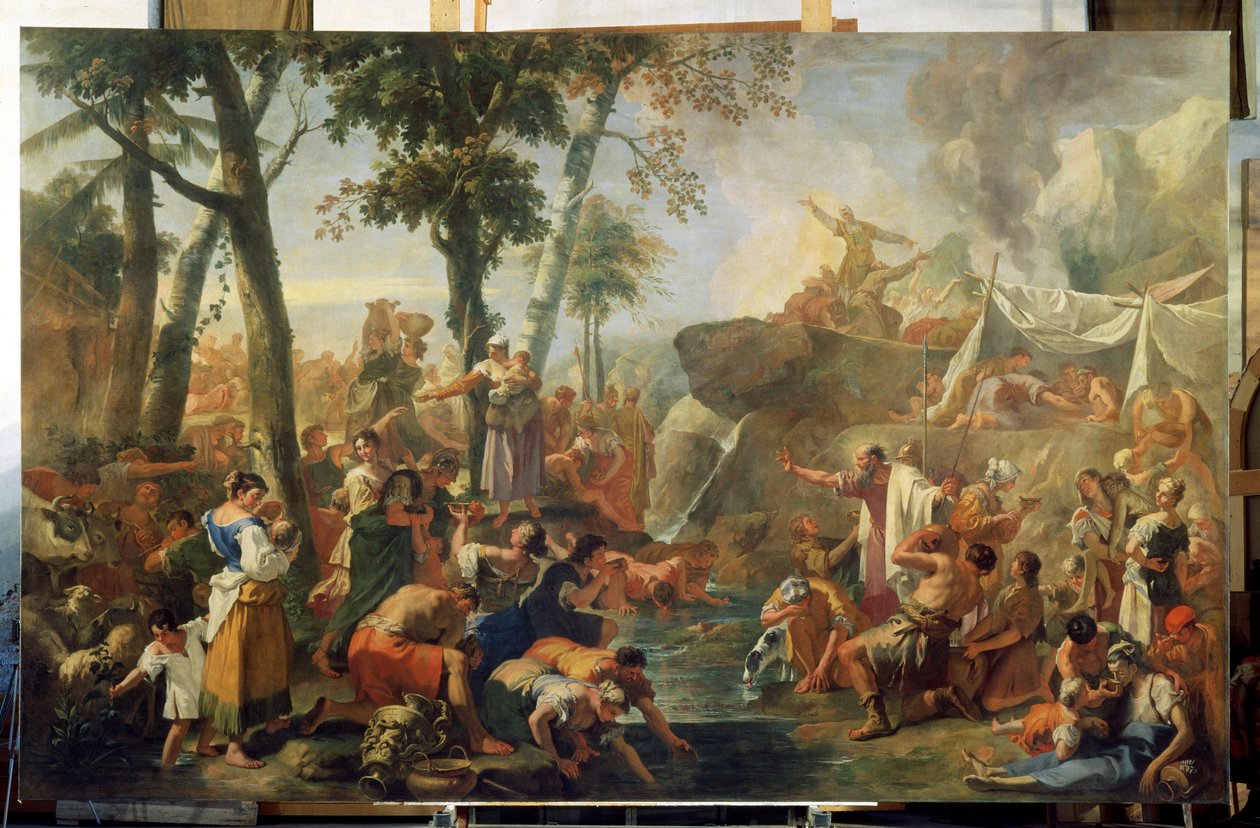 Moses trækker vand fra klippen af Sebastiano Ricci