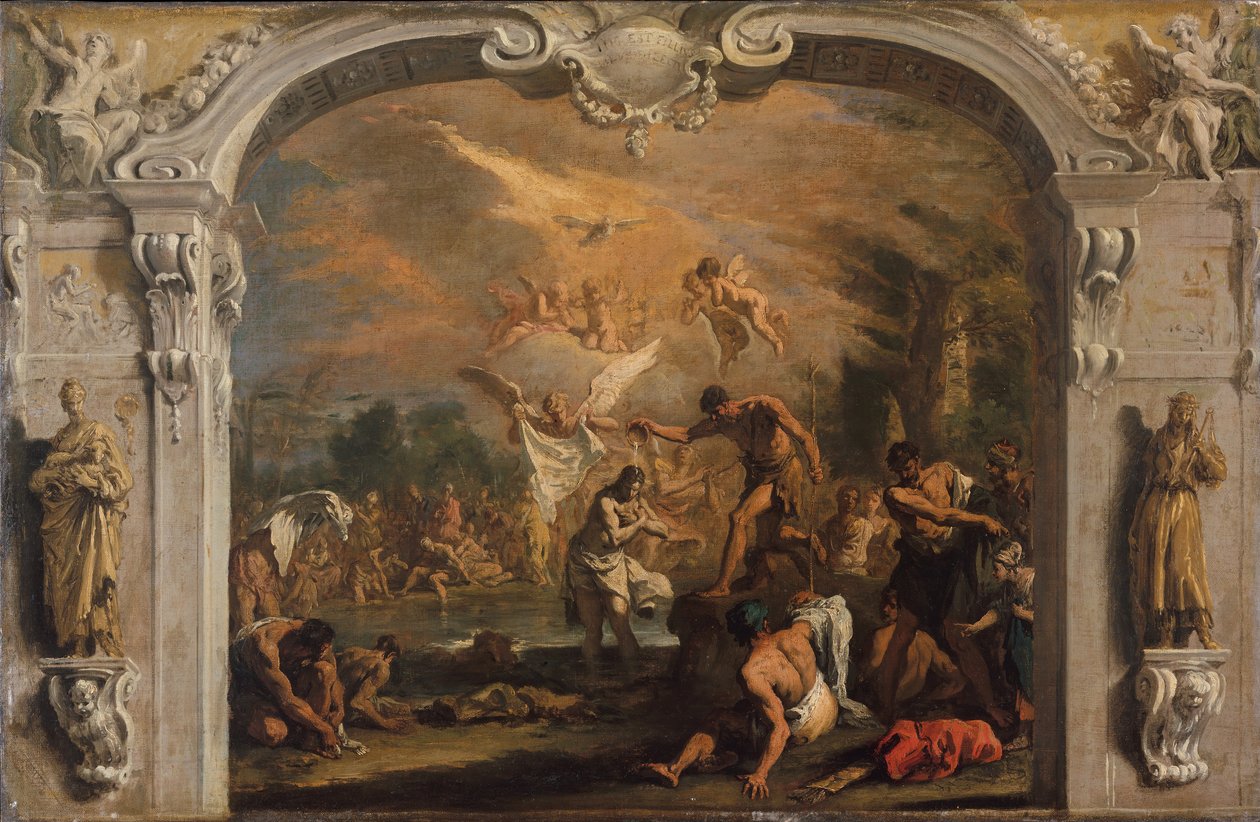 Kristi dåb, ca. 1713-14. af Sebastiano Ricci