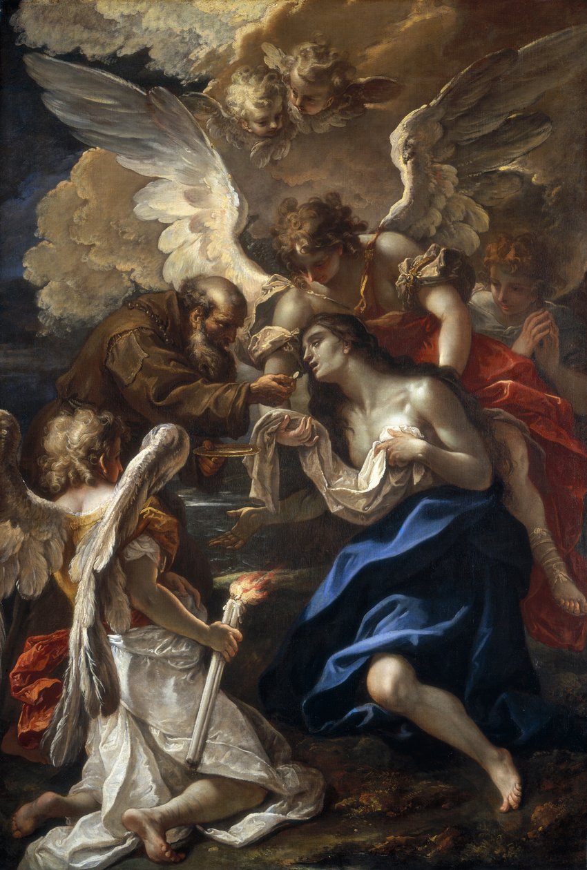 Den hellige Maria af Egyptens sidste nadver af Sebastiano Ricci