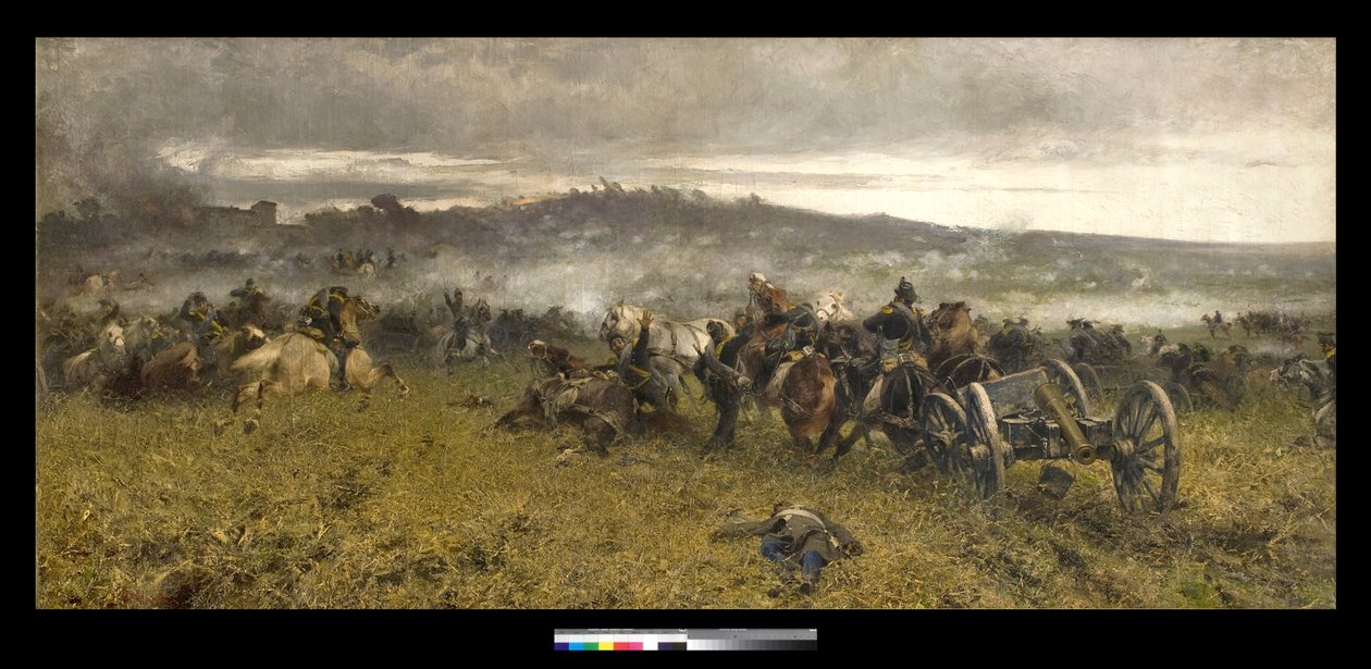 Artilleri under slaget ved San Martino, 1887 af Sebastiano de Albertis