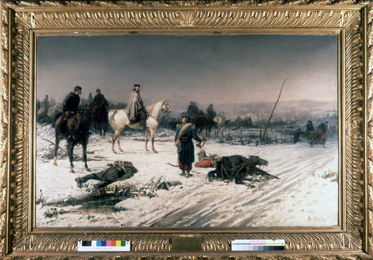 Garibaldi i Dijon på en slagmark, maleri af S. De Albertis. 1877. Museum for Risorgimento. Milano af Sebastiano de Albertis