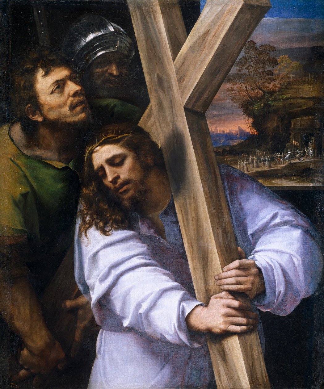 ""Christ portant sa croix"" (Kristus bærer korset) Peinture de Sebastiano del Piombo (1485-1547) vers 1516 Dim 121x100 cm Museo del Prado, Madrid af Sebastiano del (c.1485 1547) Piombo