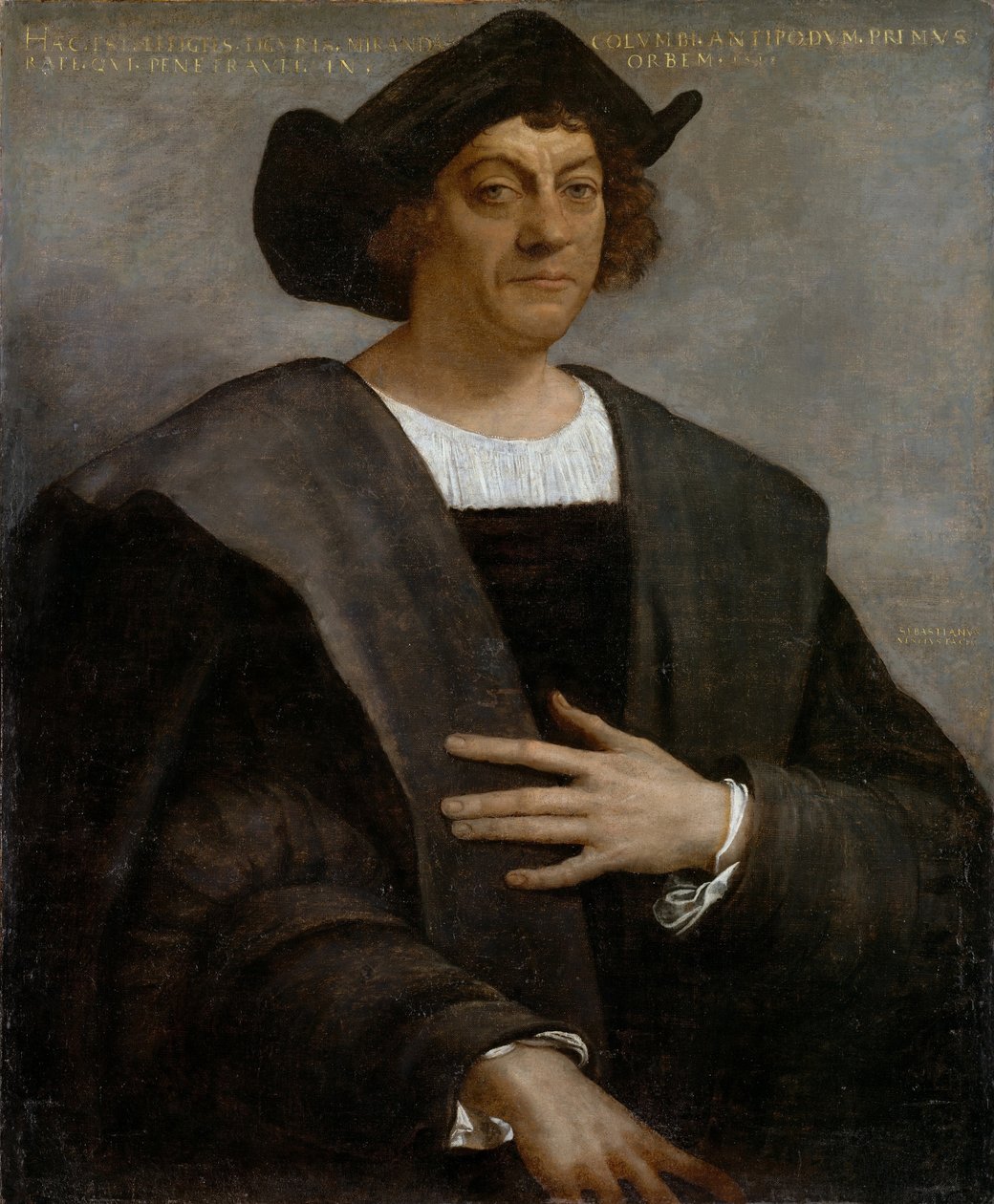 Portræt af en mand, der siges at være Christopher Columbus (ca. 1446-1506) af Sebastiano del (c.1485 1547) Piombo