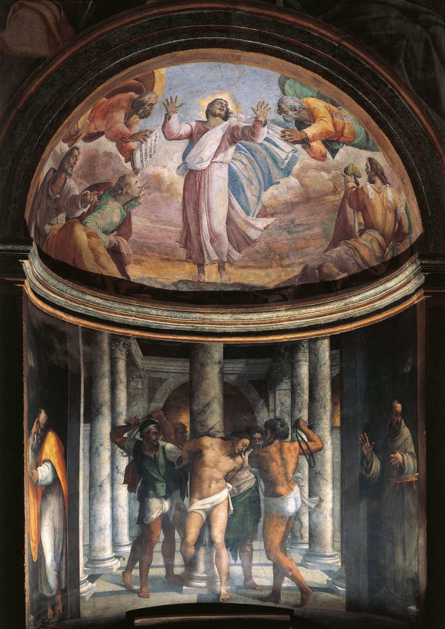 The flagellation of Christ (fresko) af Sebastiano del (c.1485 1547) Piombo