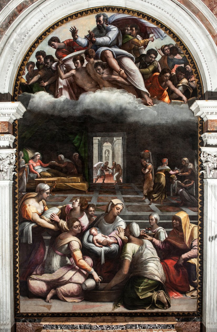 Jomfruens fødsel (maleri af Sebastiano del (c.1485 1547) Piombo