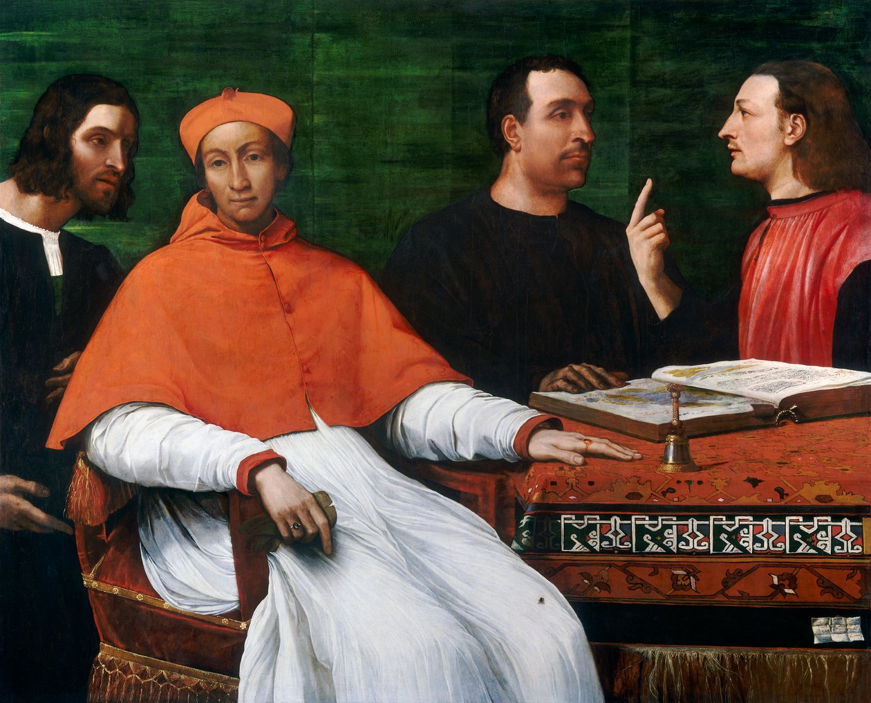 Kardinal Bandinello Sauli, hans sekretær og to geografer, 1516 af Sebastiano del Piombo