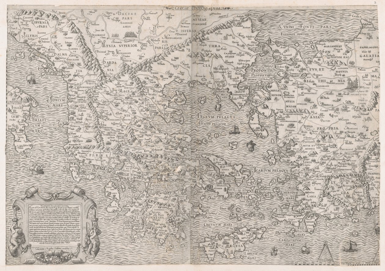 Mirror of Roman Magnificence: Kort over Grækenland, midten af ​​det 16. århundrede., midten af ​​det 16. århundrede. af Sebastiano di Re