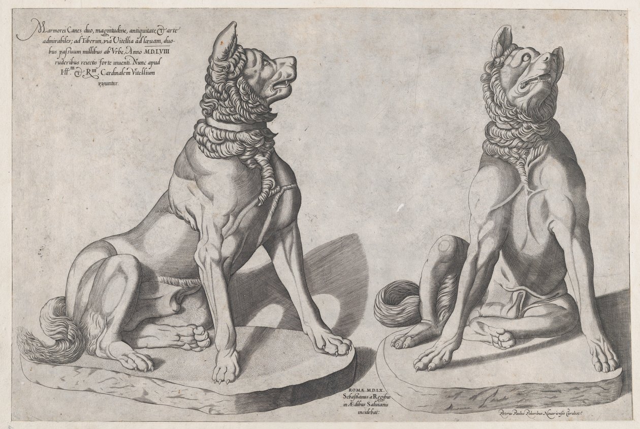 Mirror of Roman Magnificence: Two Dogs, 1558., 1558. af Sebastiano di Re