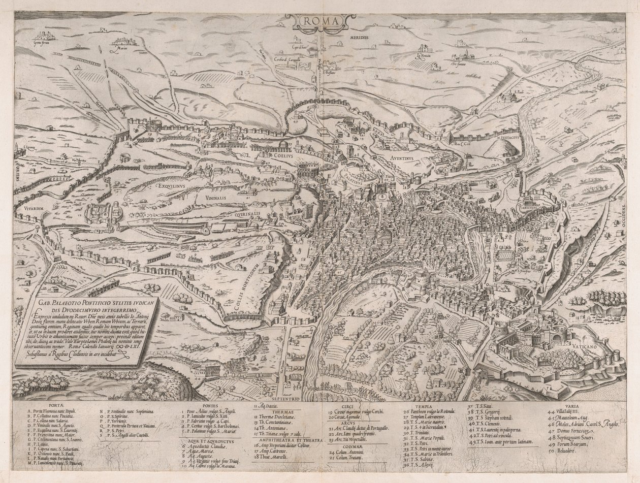 Mirror of Roman Magnificence: Udsigt over Rom fra nord, 1561., 1561. af Sebastiano di Re