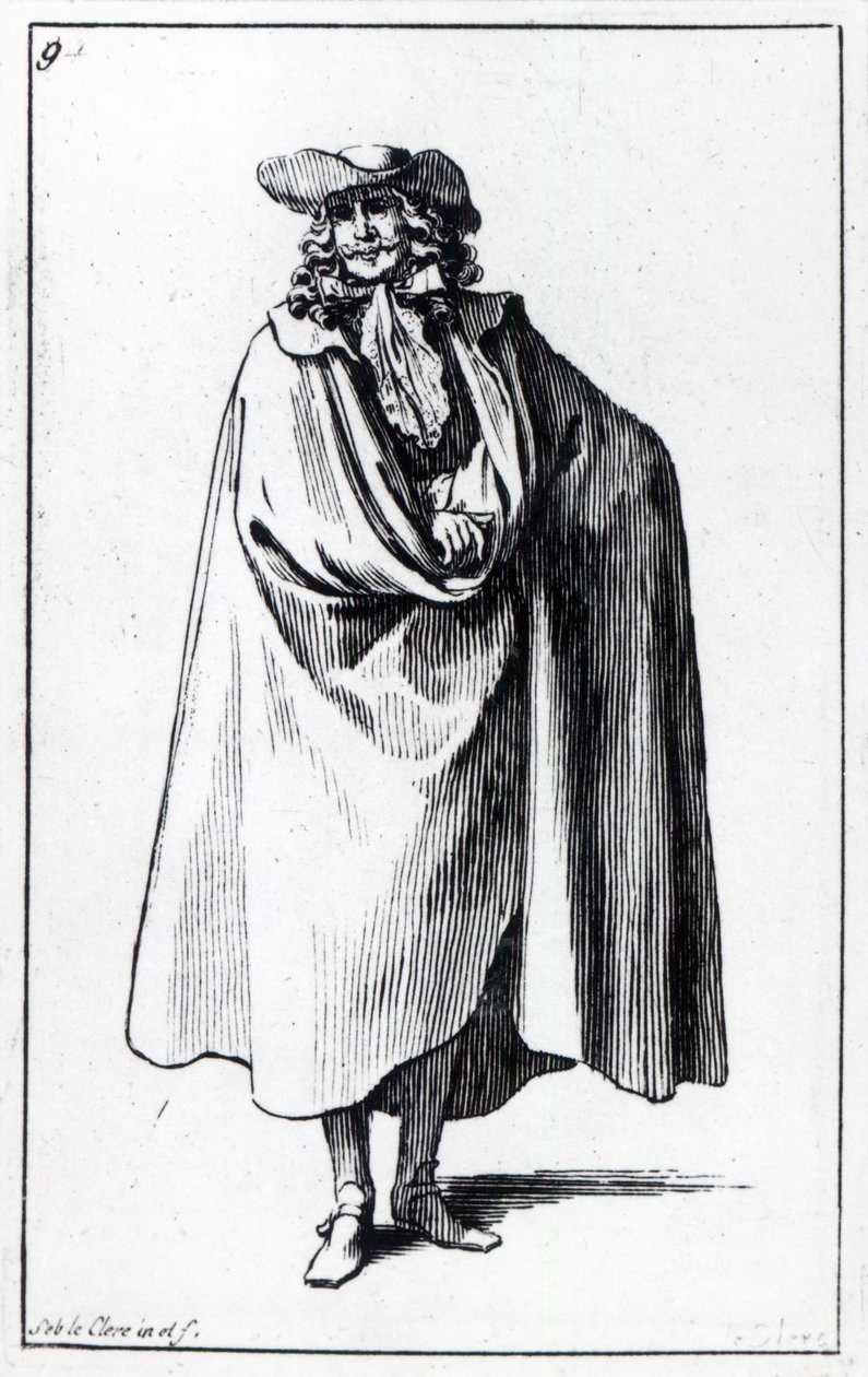 Mandlig kostume illustration af Sebastien I Le Clerc