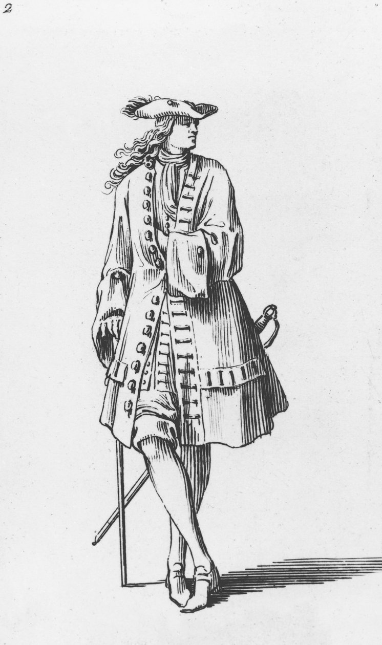 Mandlig kostume illustration af Sebastien I Le Clerc