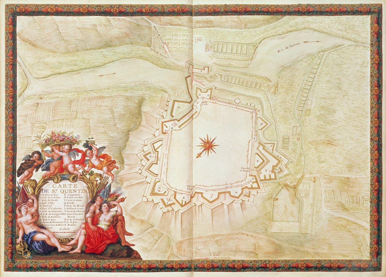 Ms. 988, Vol.3 fol.10 Kort over Saint-Quentin, fra 