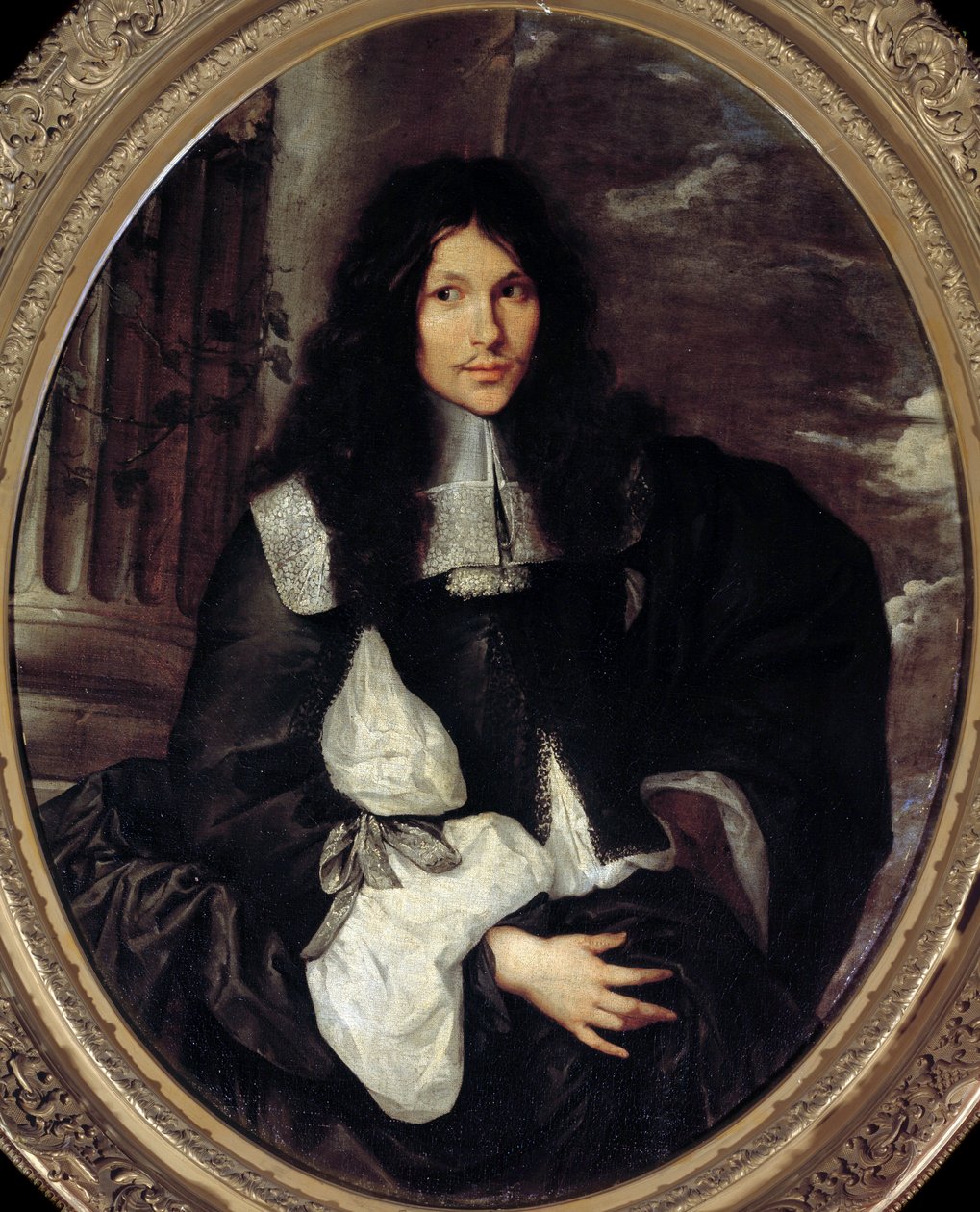 Portræt af en mand (antager længe Jean Fouquet). Anonymt maleri af Sebastien Bourdons skole (1616-1671) af Sebastien (school of) Bourdon