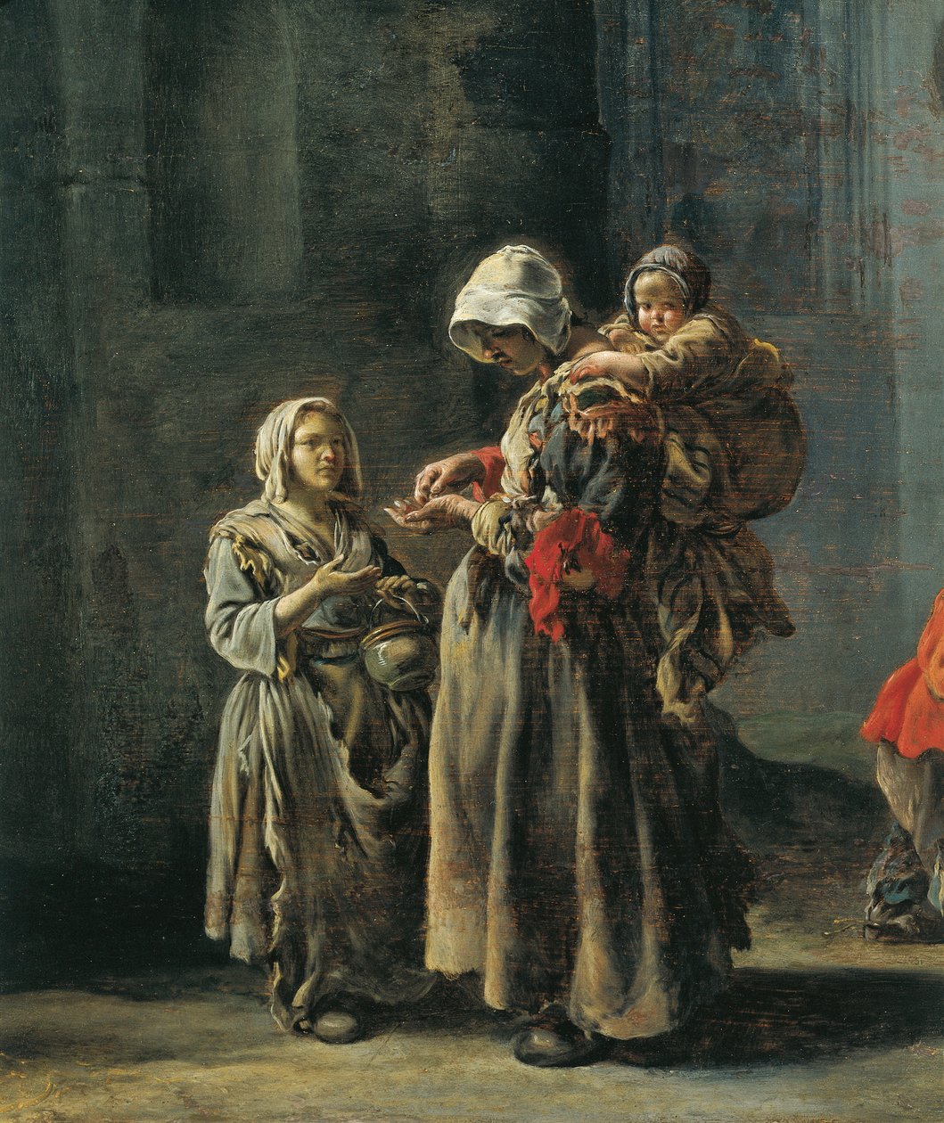 Beggars, af Sebastian Bourdon (1616-1671), Detail af Sébastien Bourdon