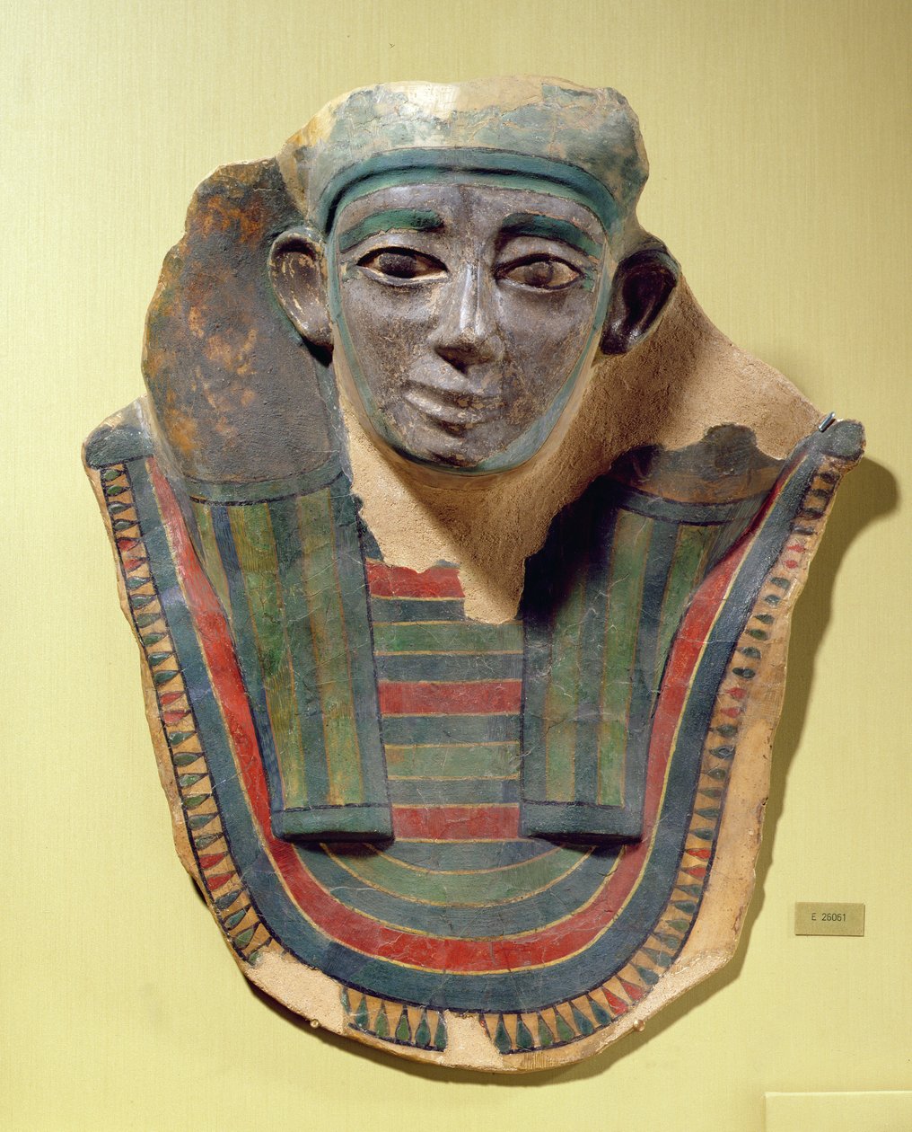 Mumie maske, fra Mirgissa (stuk og malet gips) af Second Intermediate Period Egyptian