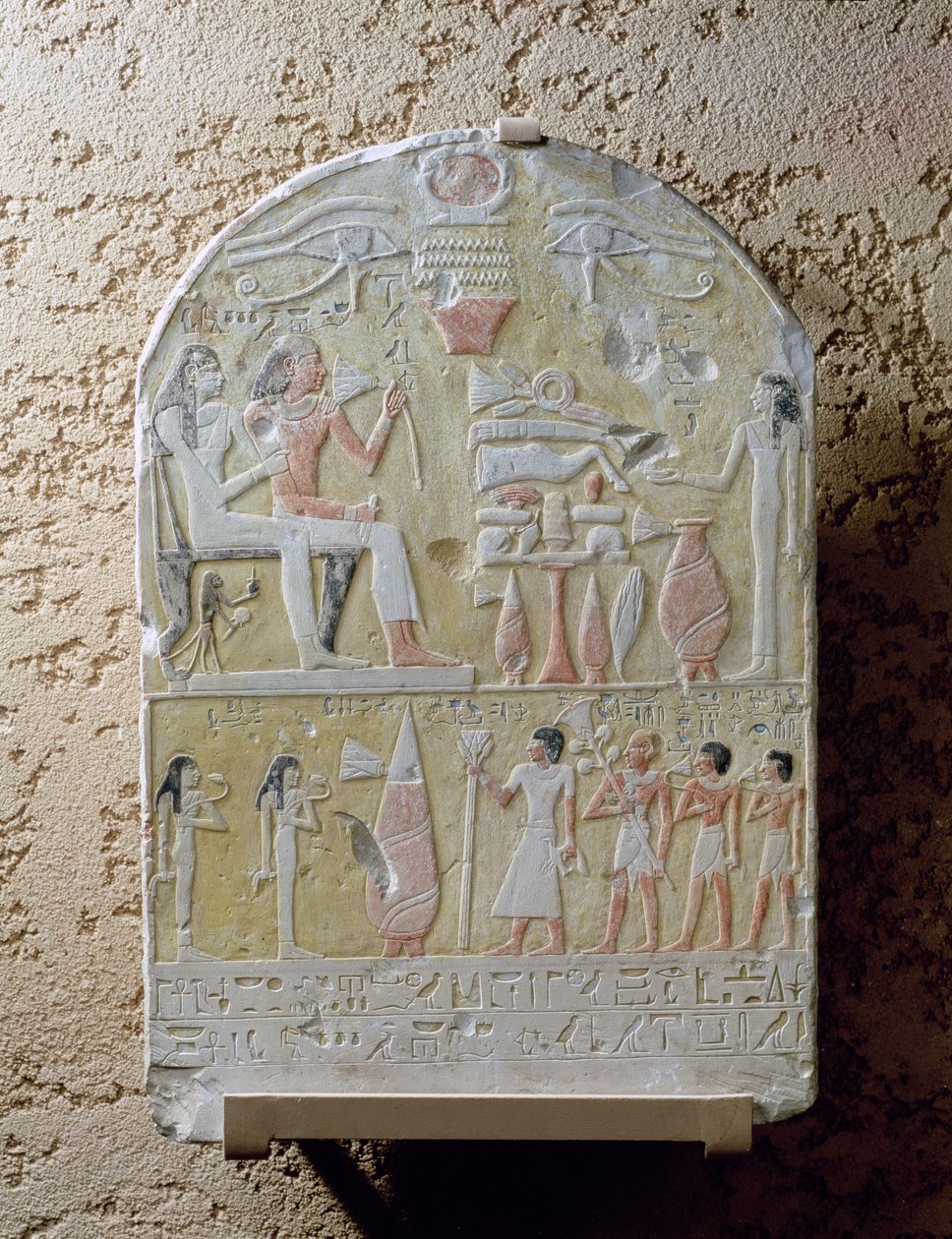 Begravelsesstele af Tembu (malet kalksten) af Second Intermediate Period Egyptian