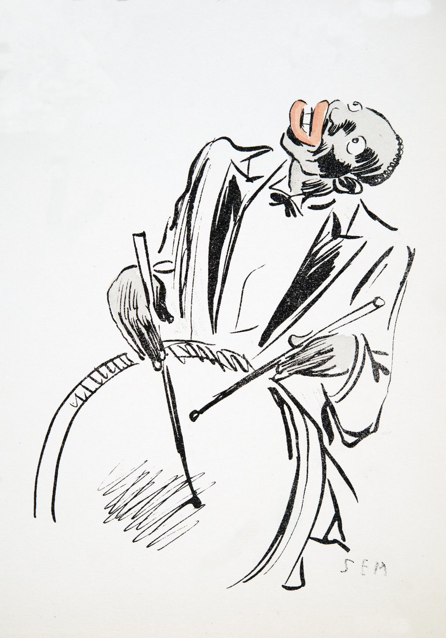 A Drummer, fra White Bottoms, pub. 1927 (farvebloktryk) af Sem