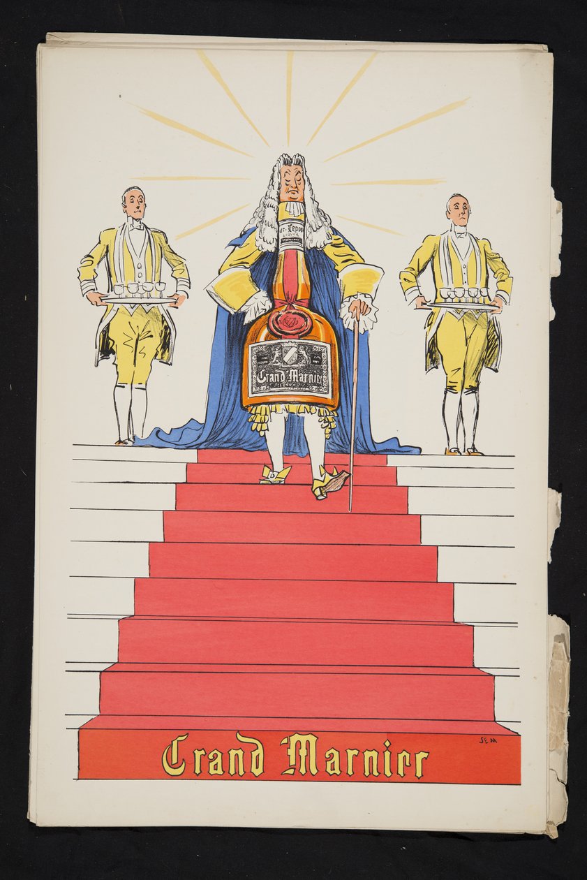 Reklame for Grand Marnier, fra White Bottoms, pub. 1927 (farvebloktryk) af Sem