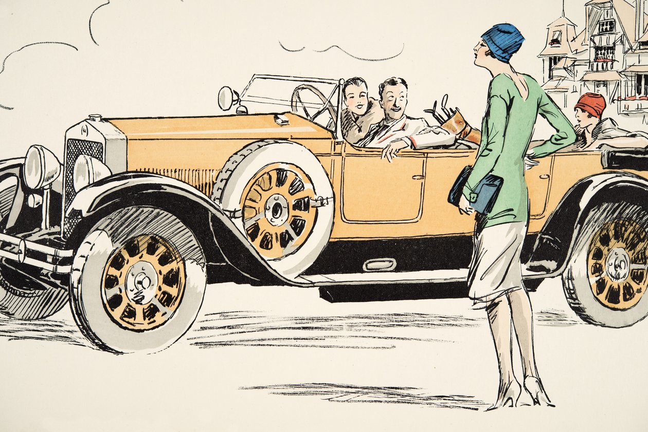 Golfspil i Deauville, fra White Bottoms, pub. 1927 (farvebloktryk) af Sem