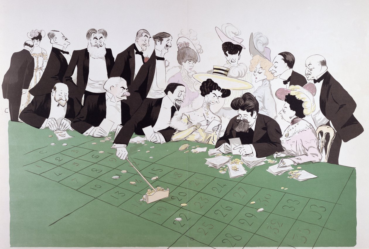Roulette i Monte Carlo, ca.1910 af Sem