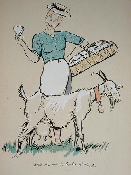 Ostemager og hendes ged, karikatur fra 