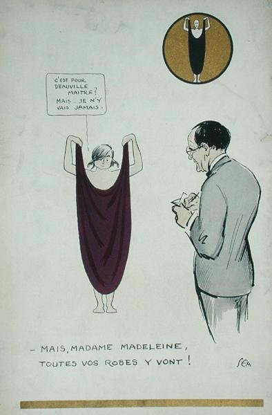 Kunstneren tegner Madeleine Vionnet (1876-1975) fra 
