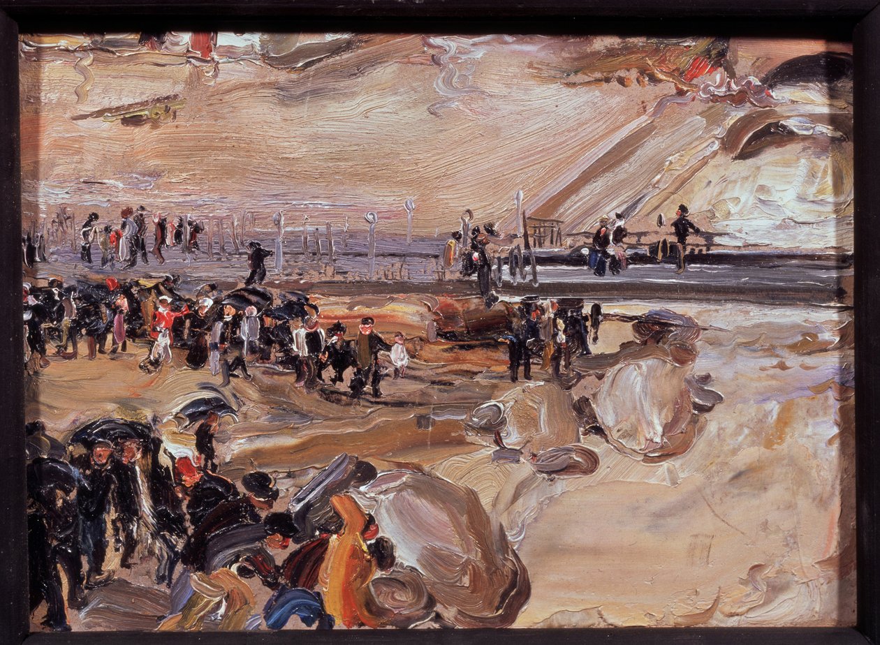 Gåtur i San Remo (Italien). Værk af Semyon Gavrilovich Nikiforov (1877-1912), olie på pap af Semen Gavriilovich Nikiforov
