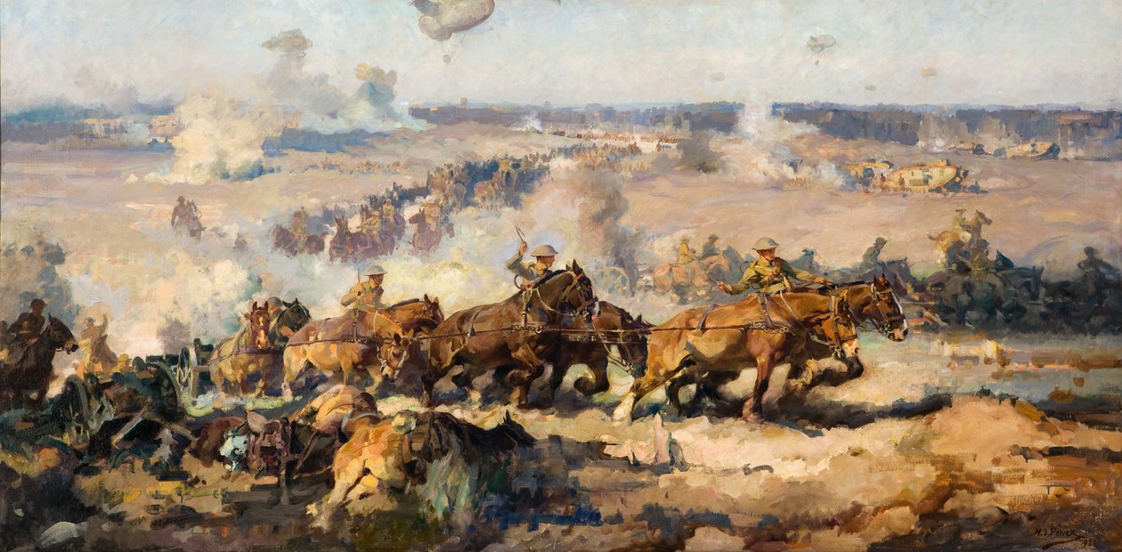 Slaget før Villers-Bretonneux, 8. august 1918 af Septimus Power