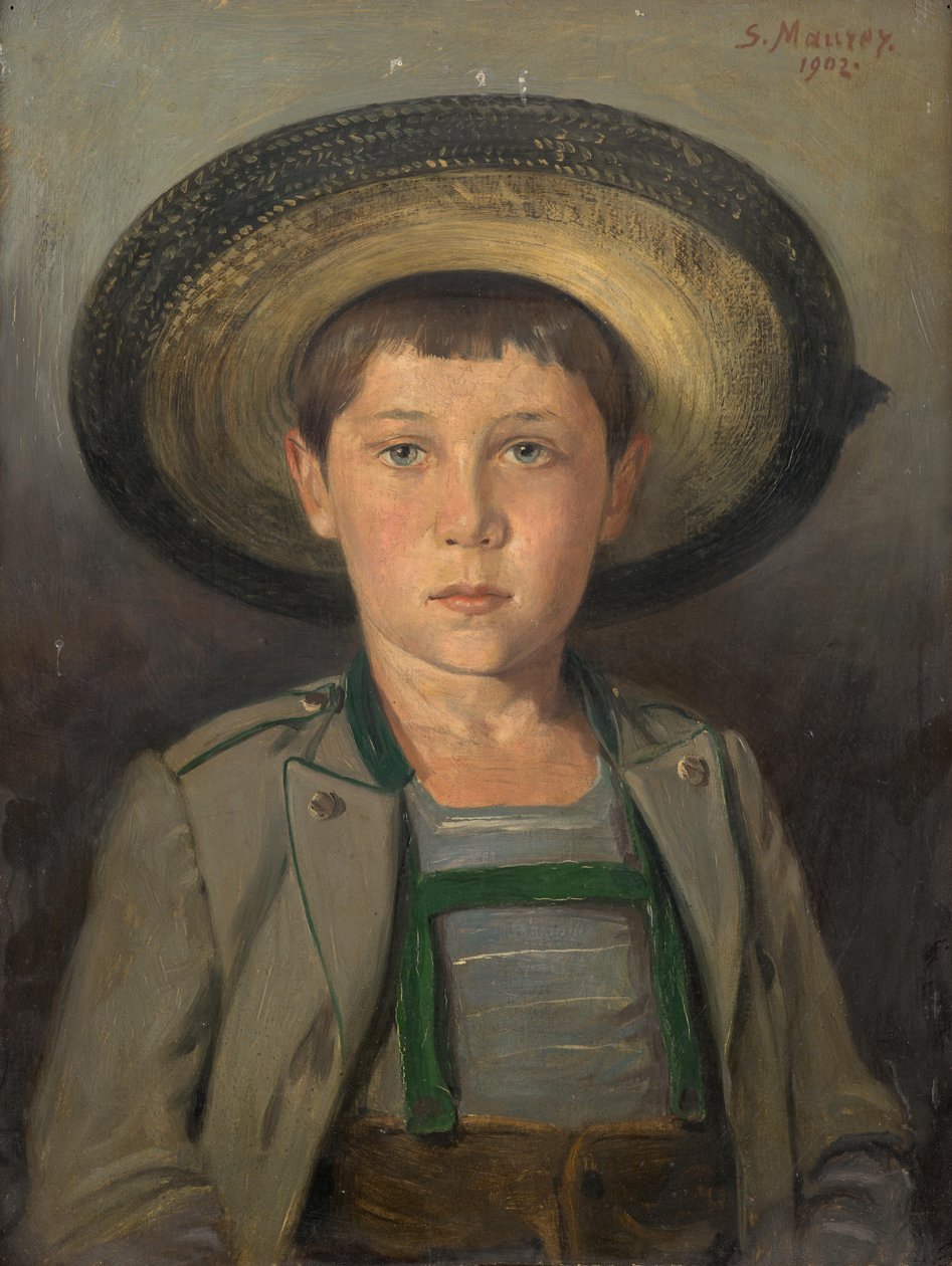 Portræt af Robert Maurer, kunstnerens søn, i en alder af ni år af Serafin Maurer