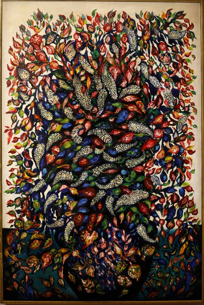 Blomster og frugt, ca. 1920 (olie på lærred) af Seraphine Louis