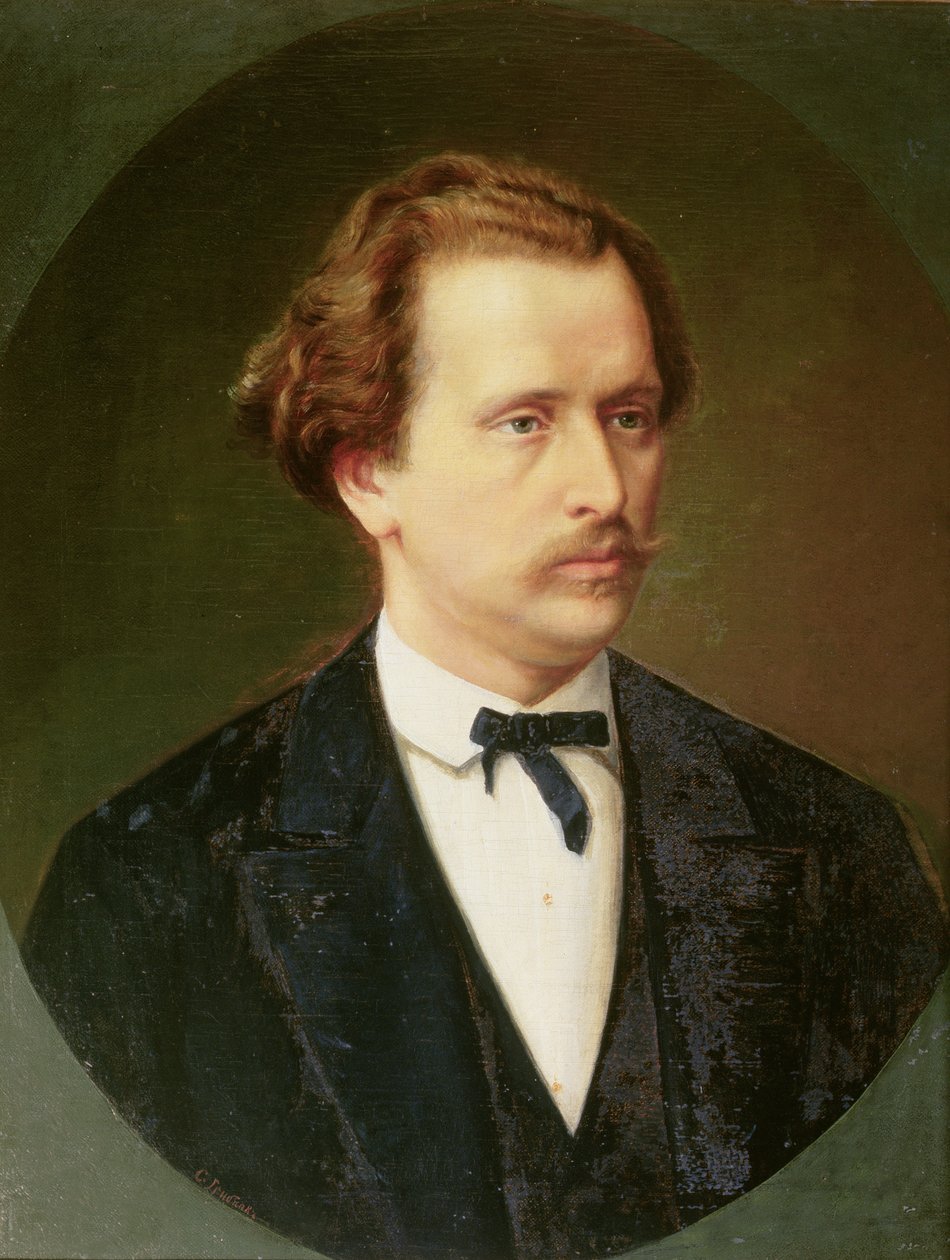 Portræt af Nikolay Rubinstein (1835-81) c.1870 af Sergei Ivanovich Gribkov
