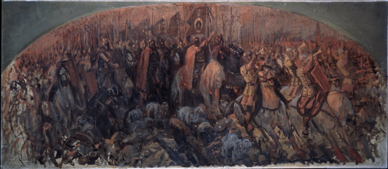 Slaget ved Kulikovo den 8. september 1380. (Slaget ved Kulikovo den 8. september af Sergei Alexeyevich Korovin