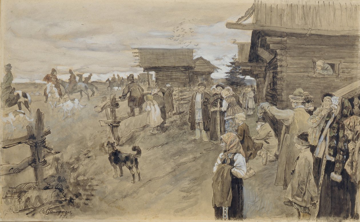 Jagt med Borzois, 1907 af Sergei Arsenevich Vinogradov