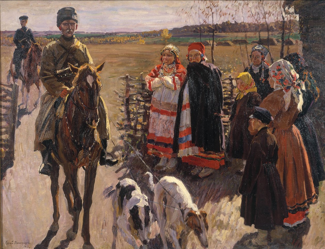 Jægere med Borzois, 1913 af Sergei Arsenevich Vinogradov