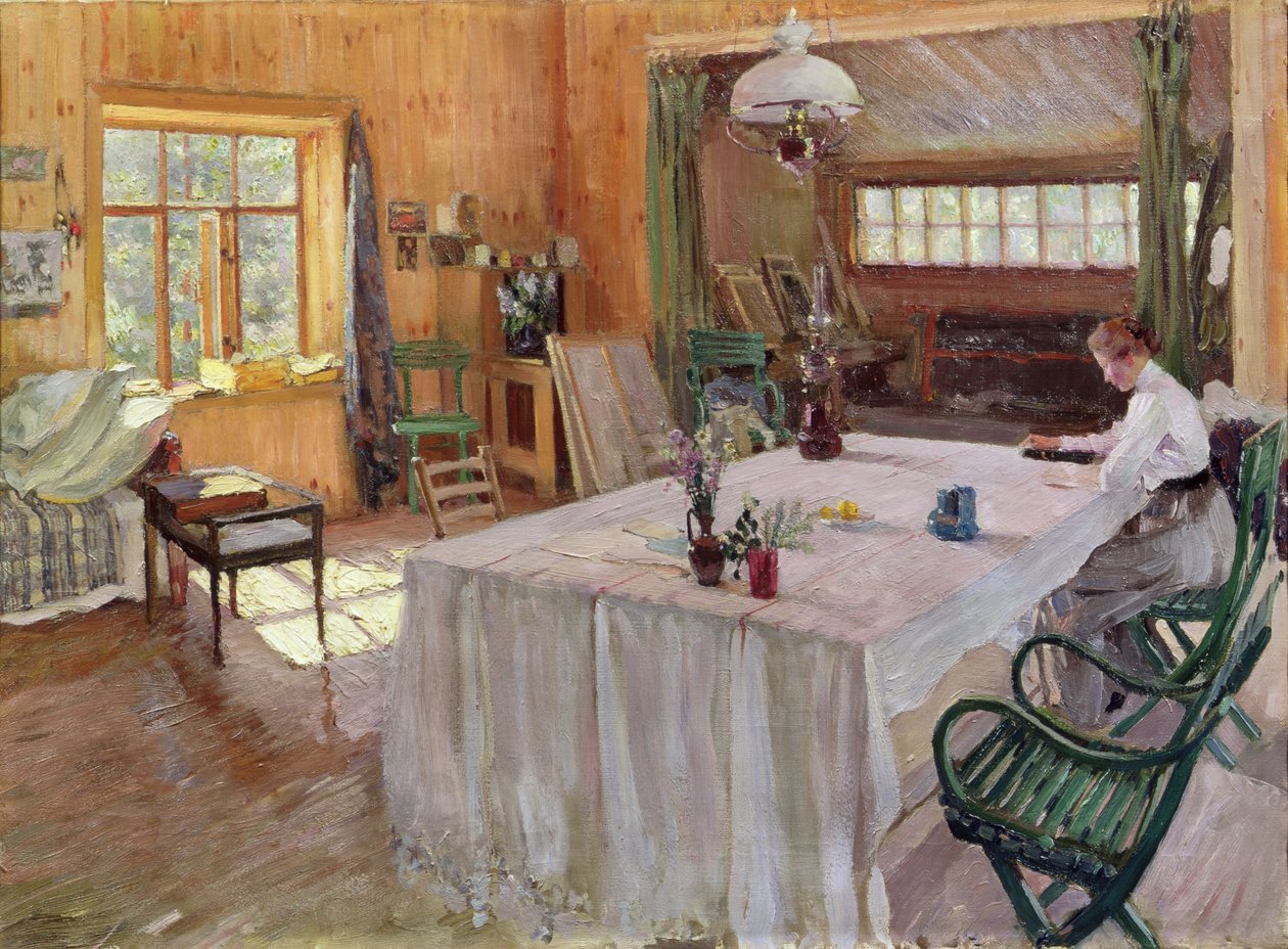 I kunstnerens hus Konstantin Korovin (1861-1939) 1907 (olie på lærred) af Sergei Arsenevich Vinogradov